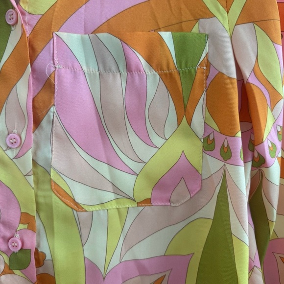 Zara Multicolor Abstract Patterned Button Blouse Size: XS - Picture 4 of 9